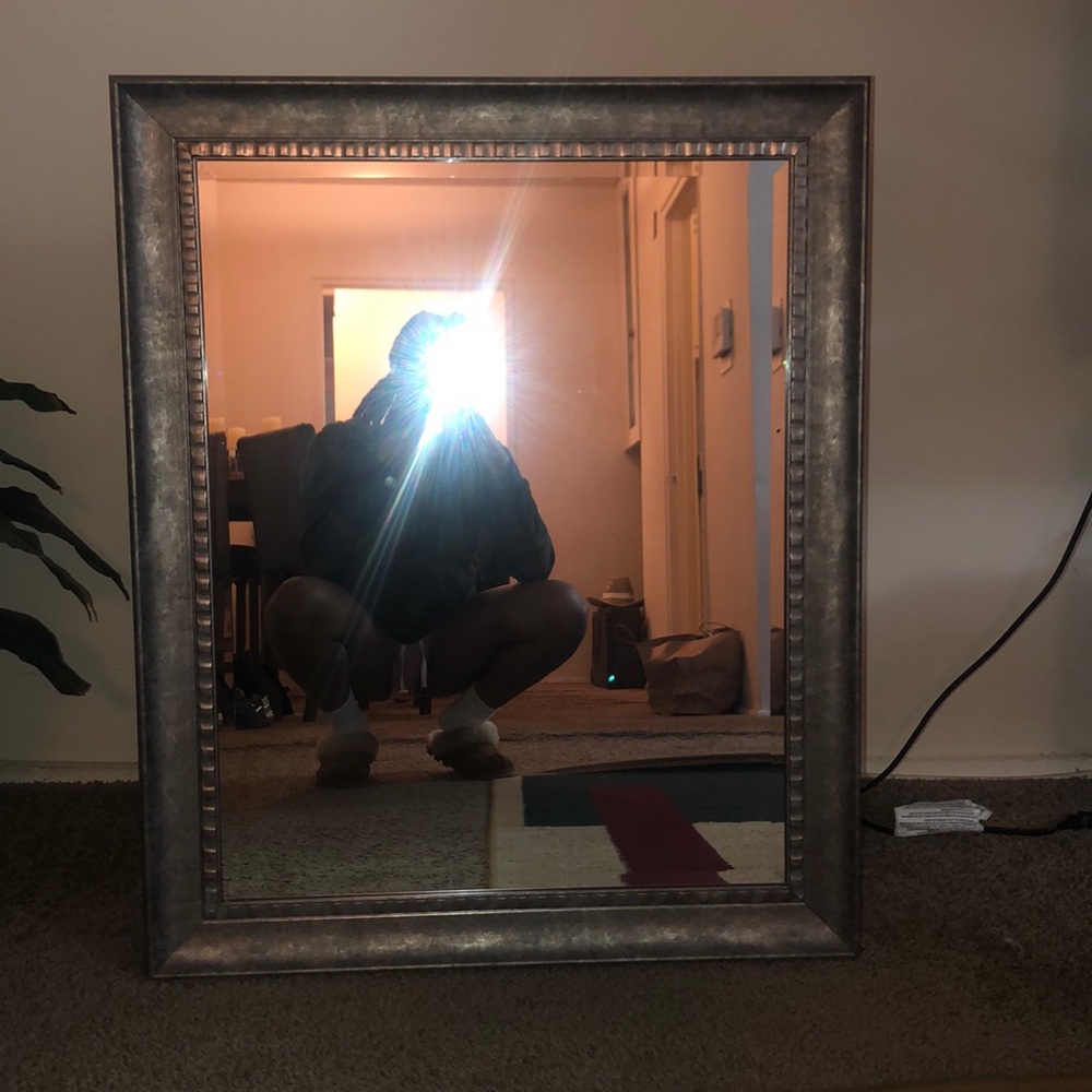 Antique silver & gold hall mirror